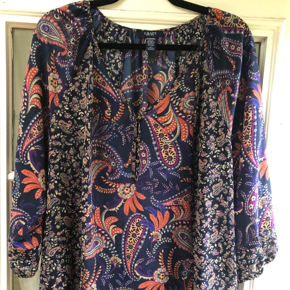 Chaps quarter sleeve blouse